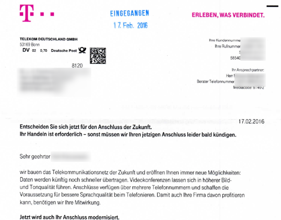 Deutschland adresse telekom kündigung gmbh Telekom Deutschland